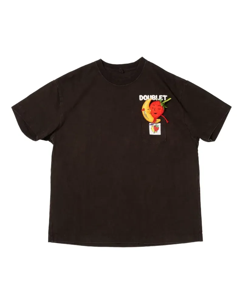 Doublet T-Shirt mit aufgesetzter Tasche - Braun Braun