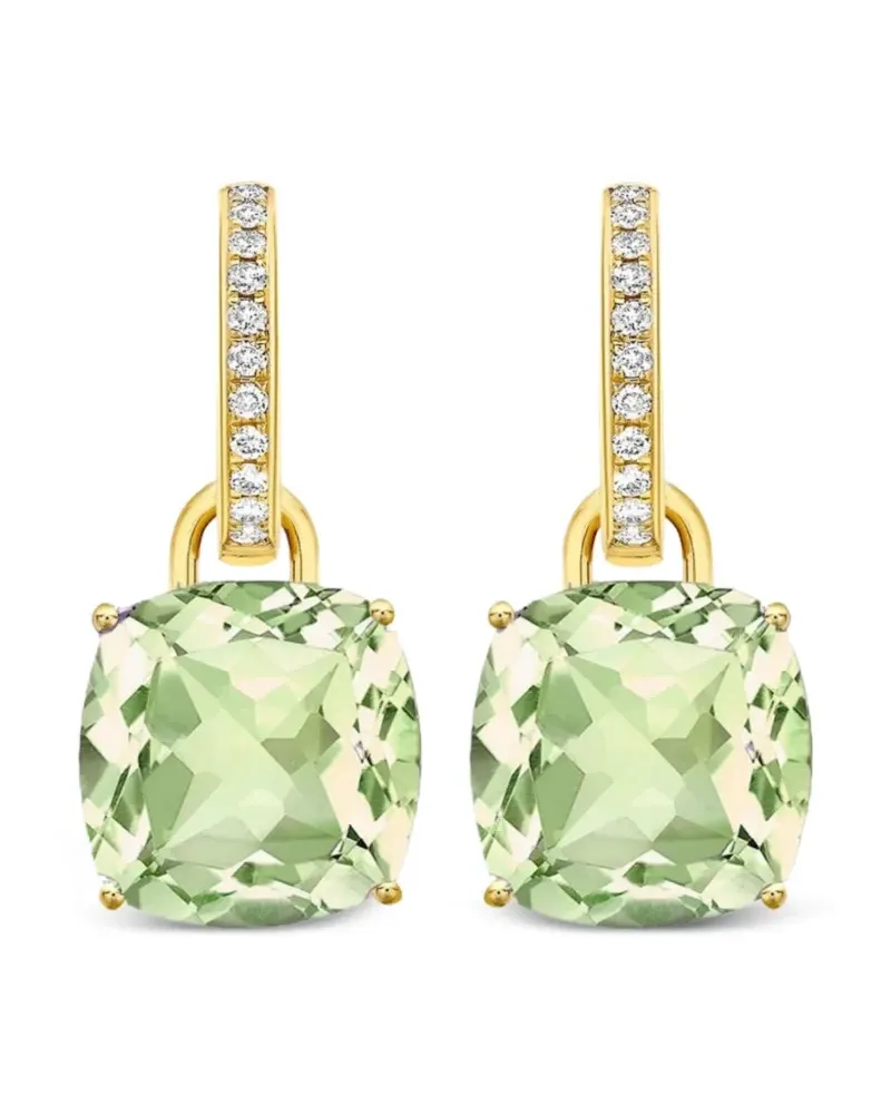 Kiki McDonough 18kt Classics Gelbgoldcreolen mit Amethyst und Diamanten Gold