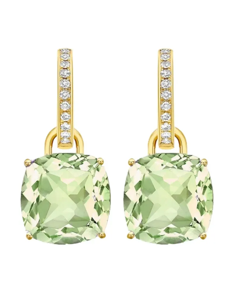 Kiki McDonough 18kt Classics Gelbgoldcreolen mit Amethyst und Diamanten Gold