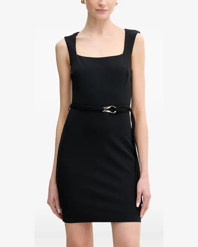 Guess belted square-neck mini dress - Schwarz Schwarz