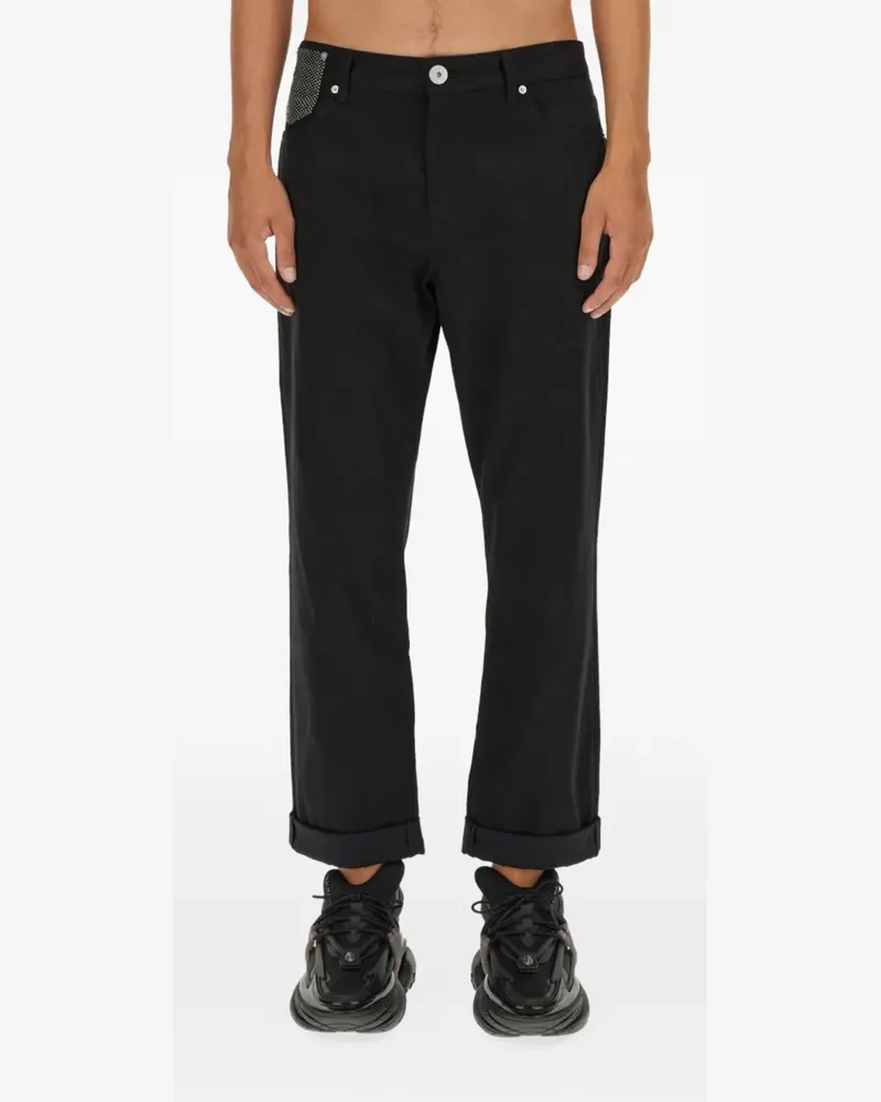 Balmain Jeans mit umgeschlagenen Taschen - Schwarz Schwarz