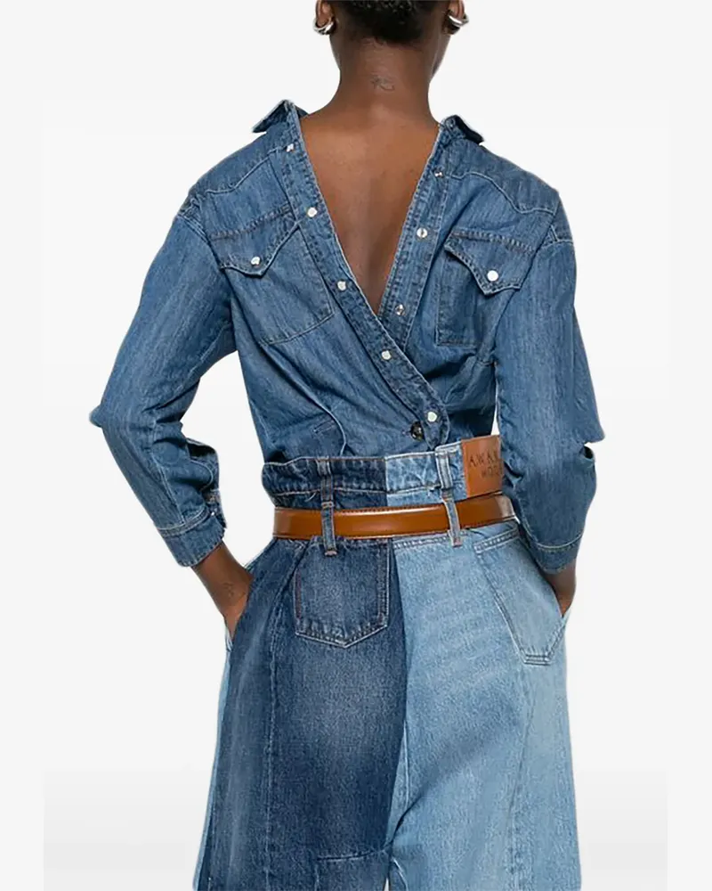 A.W.A.K.E. Jeanshemd mit Knopfleiste - Blau Blau