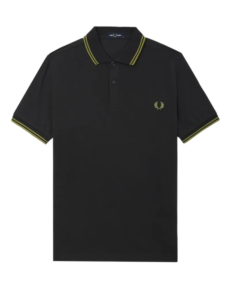 Fred Perry Laurel wreath-embroidered cotton polo shirt - Grau Grau