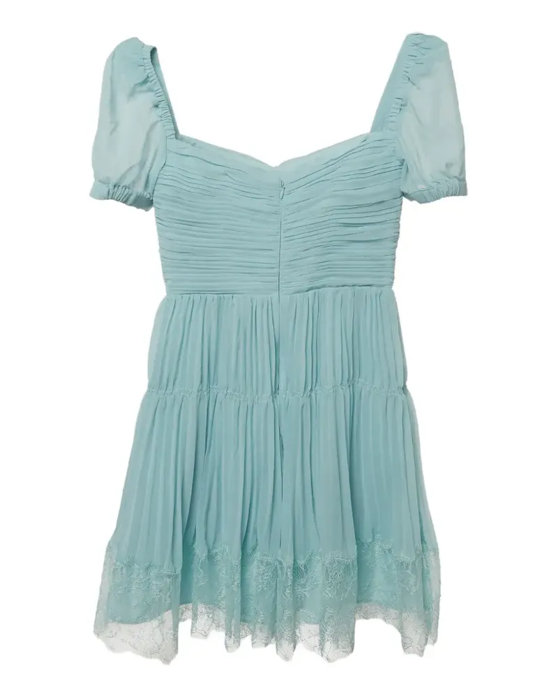 Self-Portrait pleated cut-out mini dress - Grün Grün