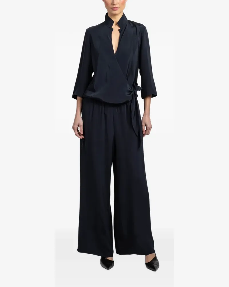 Peter Cohen tie-detail wrap jumpsuits - Blau Blau