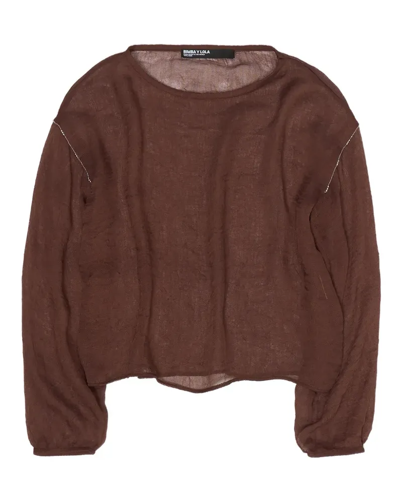 BIMBA Y LOLA Kastiger Pullover mit Metallic-Perlen - Braun Braun