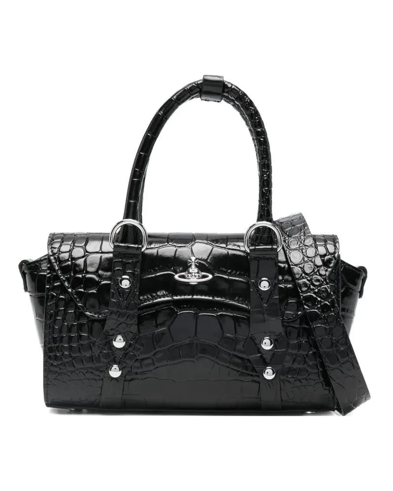 Vivienne Westwood Bettina orb-plaque embossed satchel - Schwarz Schwarz