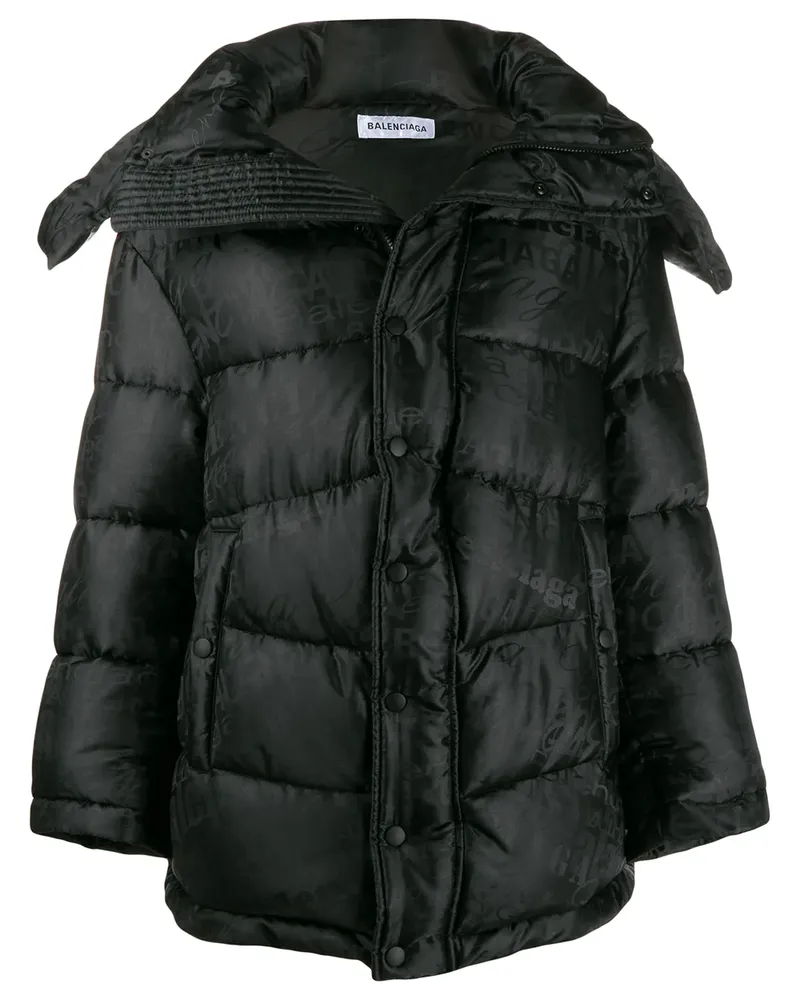 Balenciaga Gesteppte Jacke mit Logos - Schwarz Schwarz