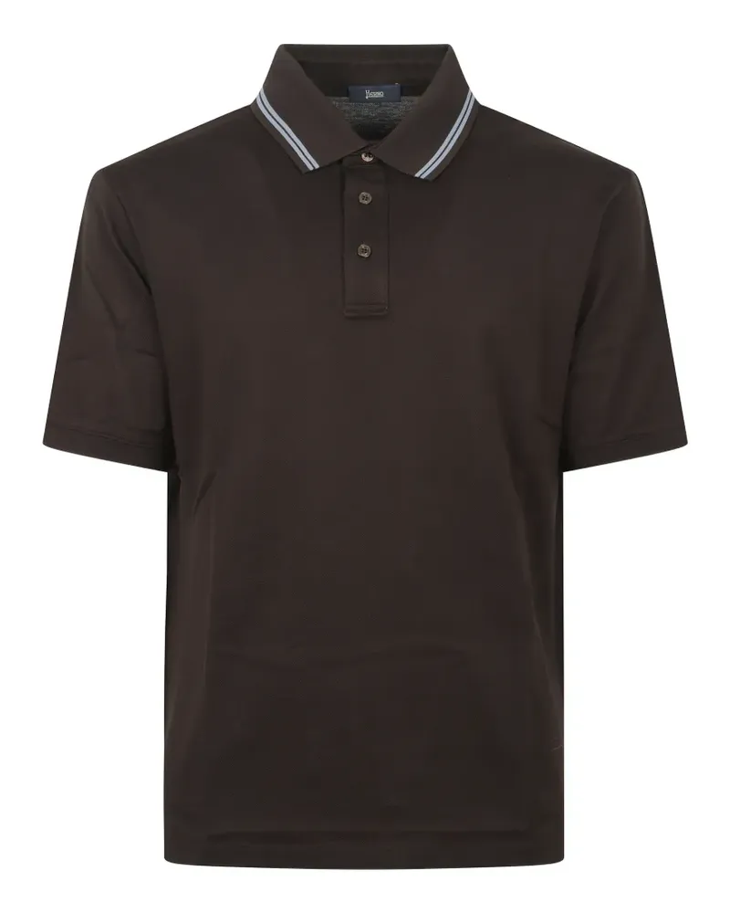 Herno tipped piqué polo shirt - Braun Braun