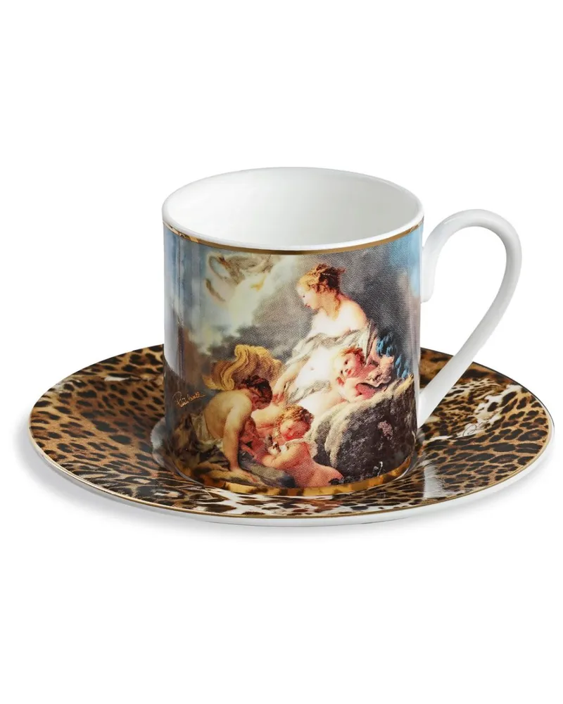 Roberto Cavalli Home Set aus zwei Wild Leda Tassen aus Knochenporzellan - Blau Blau