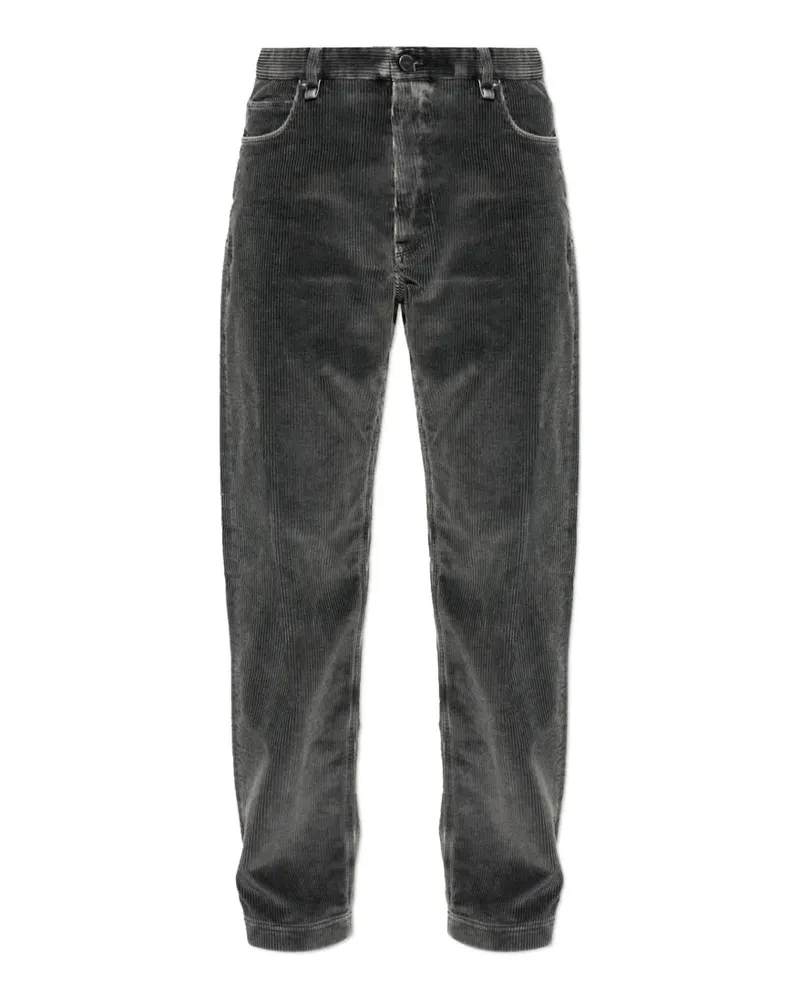 Fendi Hose aus Cord mit FF-Logo - Grau Grau