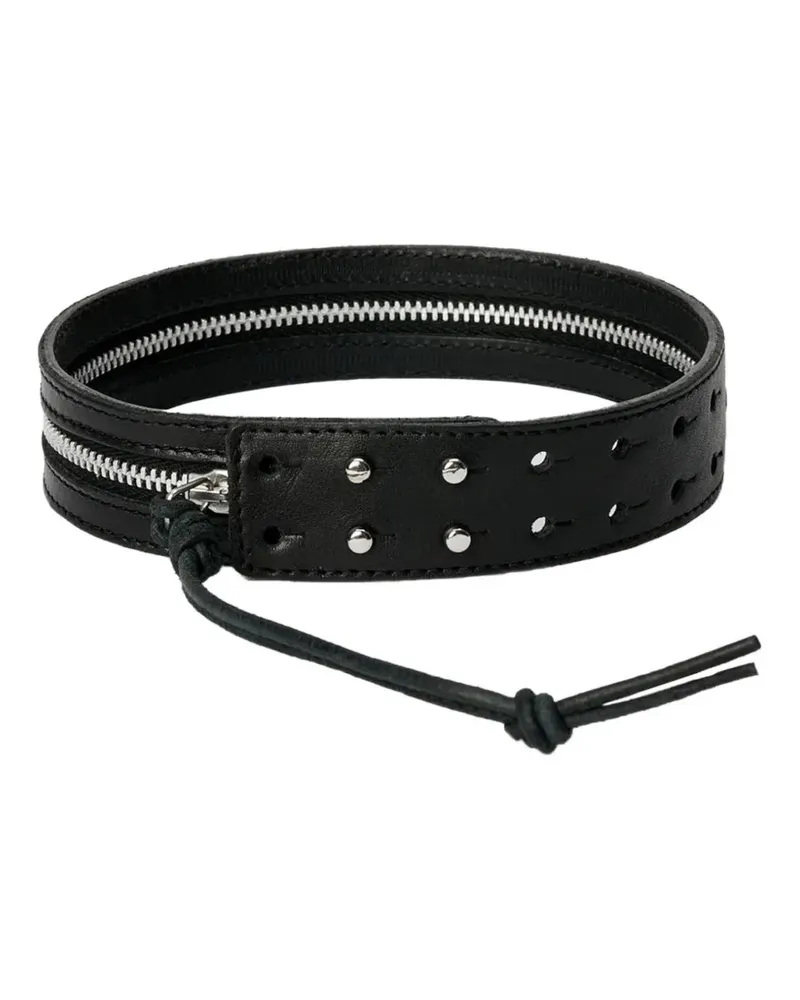 Our Legacy zip-detail studded choker - Schwarz Schwarz