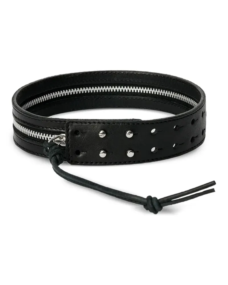 Our Legacy zip-detail studded choker - Schwarz Schwarz