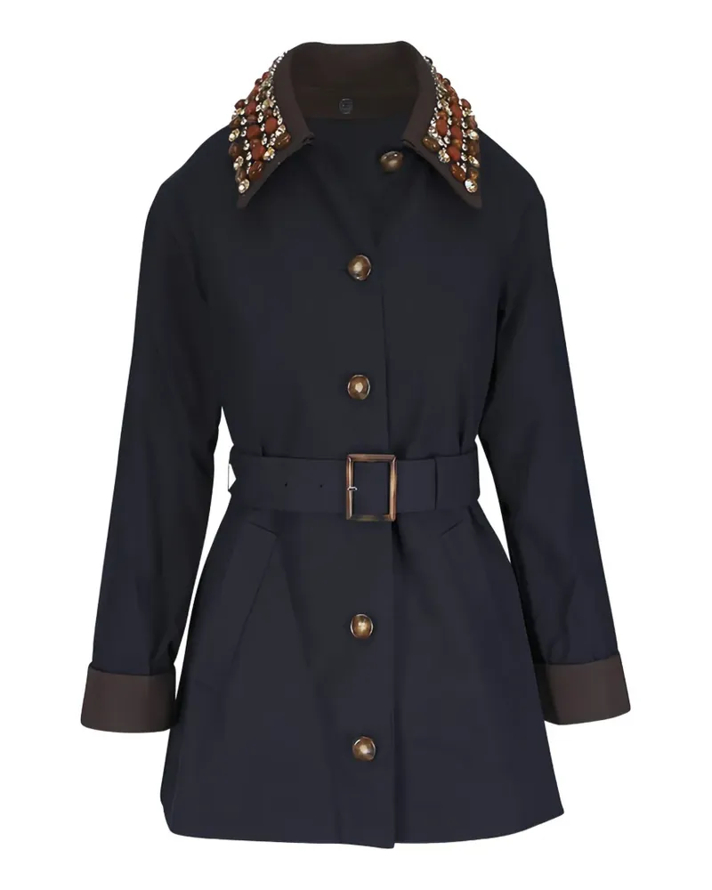 Veronica Beard Langham embellished belted jacket - Blau Blau
