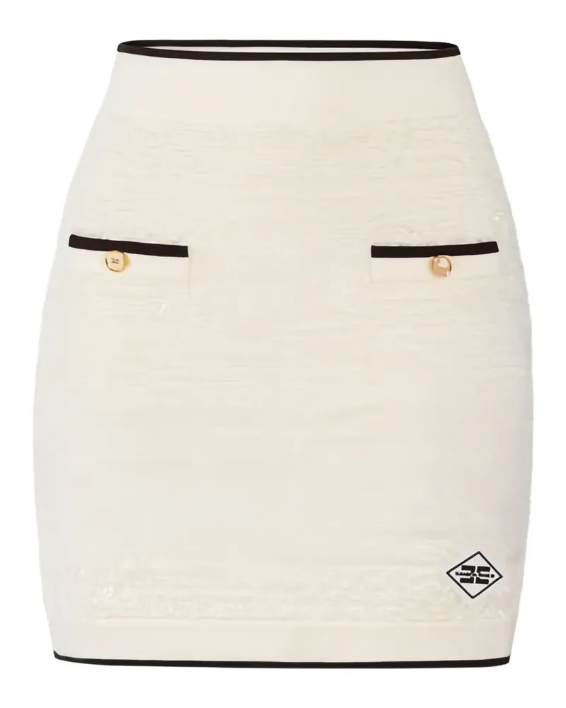 Elisabetta Franchi logo-detail mini skirt - Nude Nude