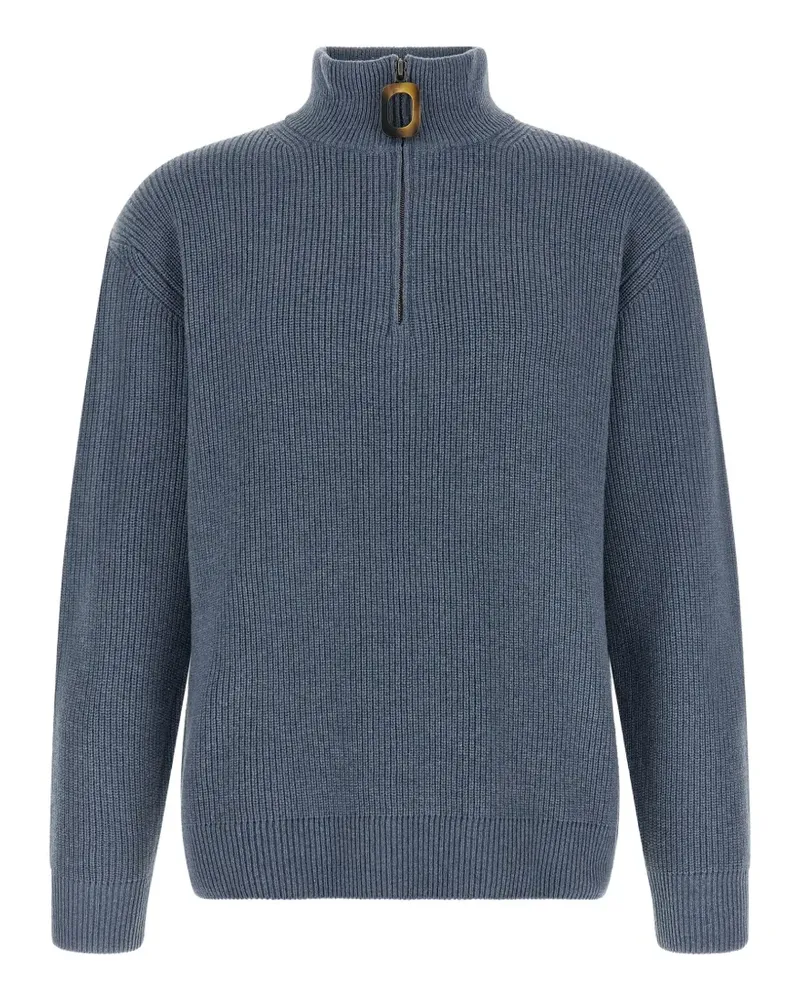 J.W.Anderson ribbed-knit half-zip sweater - Blau Blau