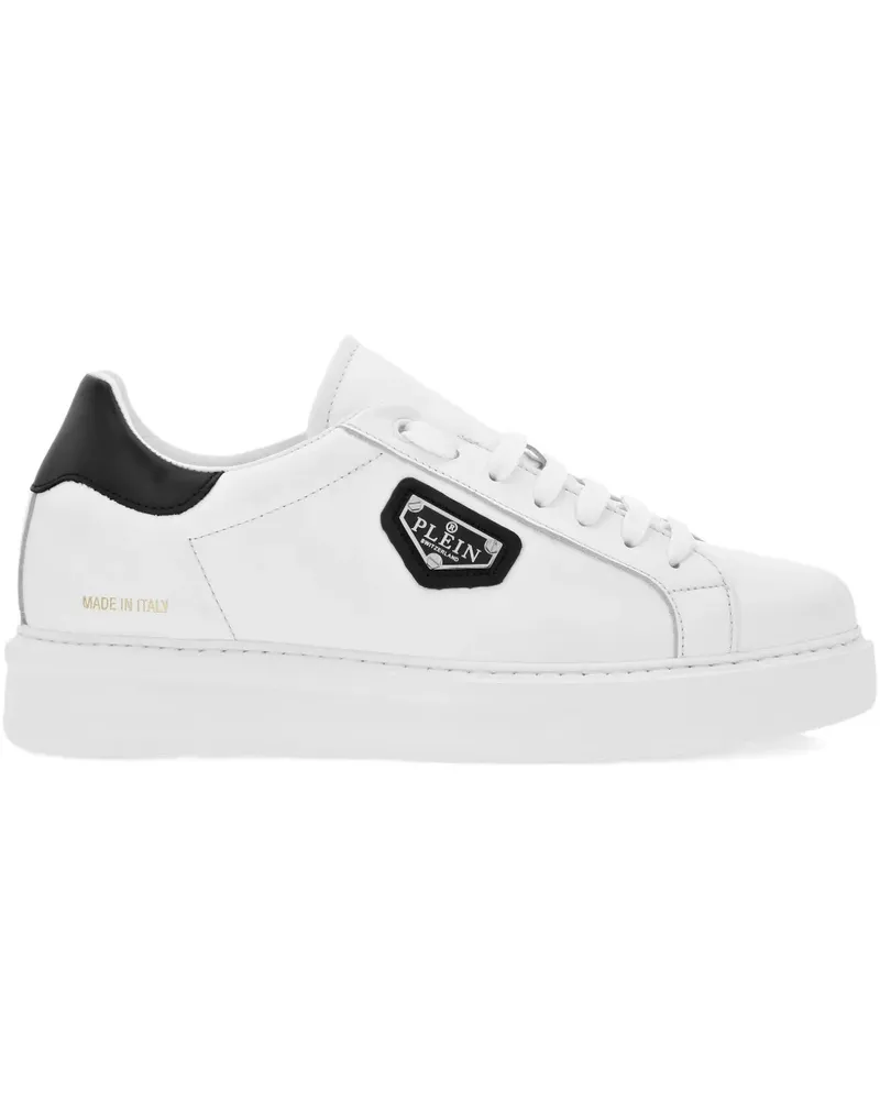 Philipp Plein Sneakers mit Logo-Schild - Weiß Weiß