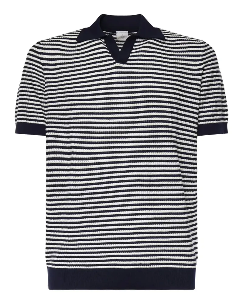 Eleventy striped V-neck T-shirt - Blau Blau
