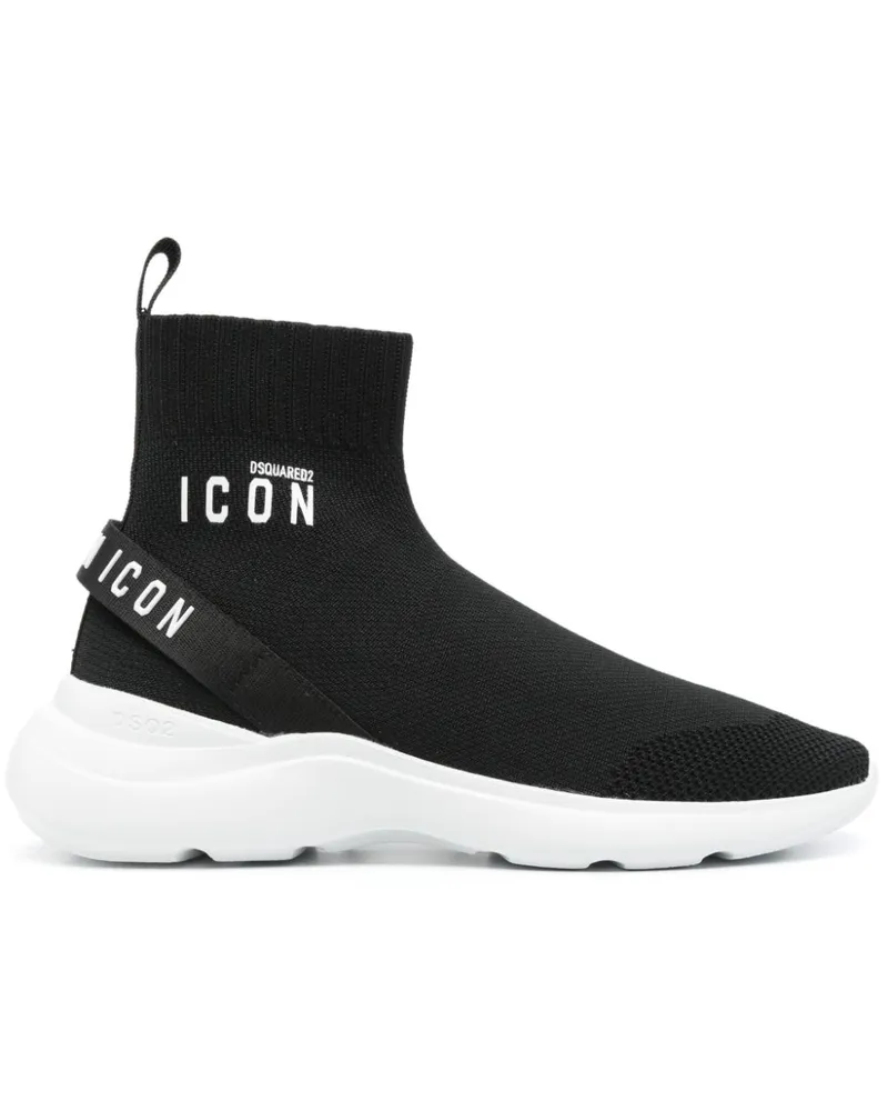Dsquared2 Icon Fly High-Top-Sneakers - Schwarz Schwarz