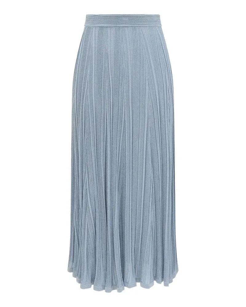 Zimmermann Aster metallic-knit skirt - Blau Blau