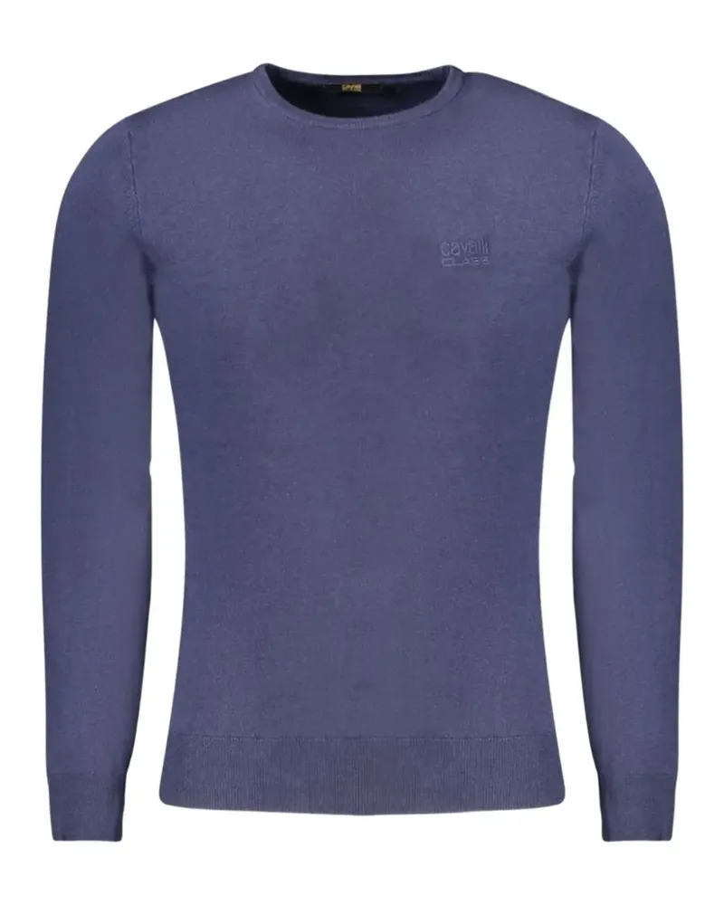 Roberto Cavalli embroidered logo crew-neck sweater - Blau Blau