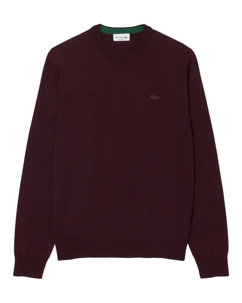 Lacoste logo-patch crew-neck sweater - Rot Rot