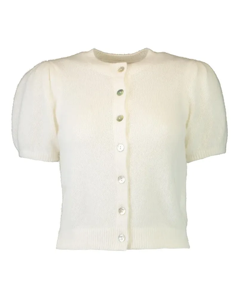 DÔEN Anisa puff-sleeve cardigan - Nude Nude