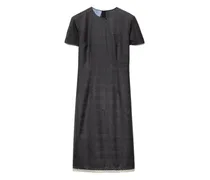 Kariertes Midikleid - Grau