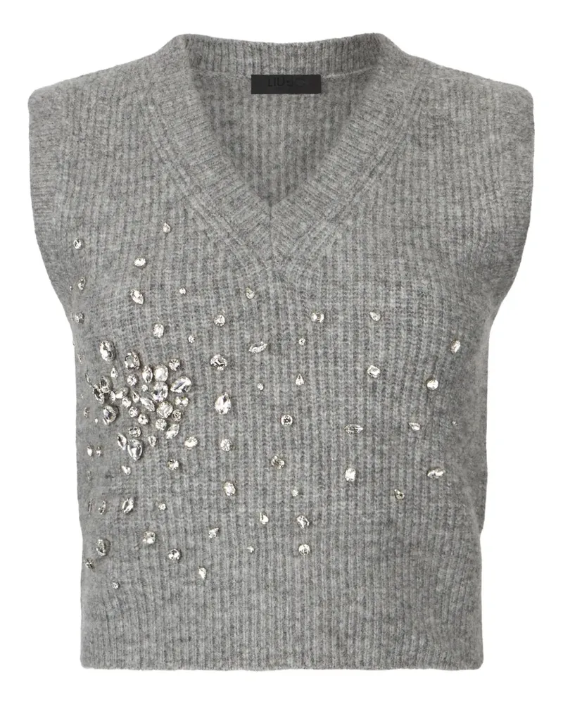 Liu Jo Tanktop mit Strass - Grau Grau