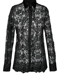 Philipp Plein Klassisch Lace Hemd Schwarz