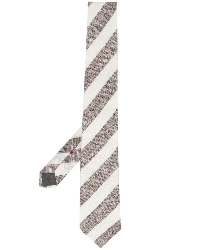 Brunello Cucinelli Gestreifte Krawatte - Braun Braun
