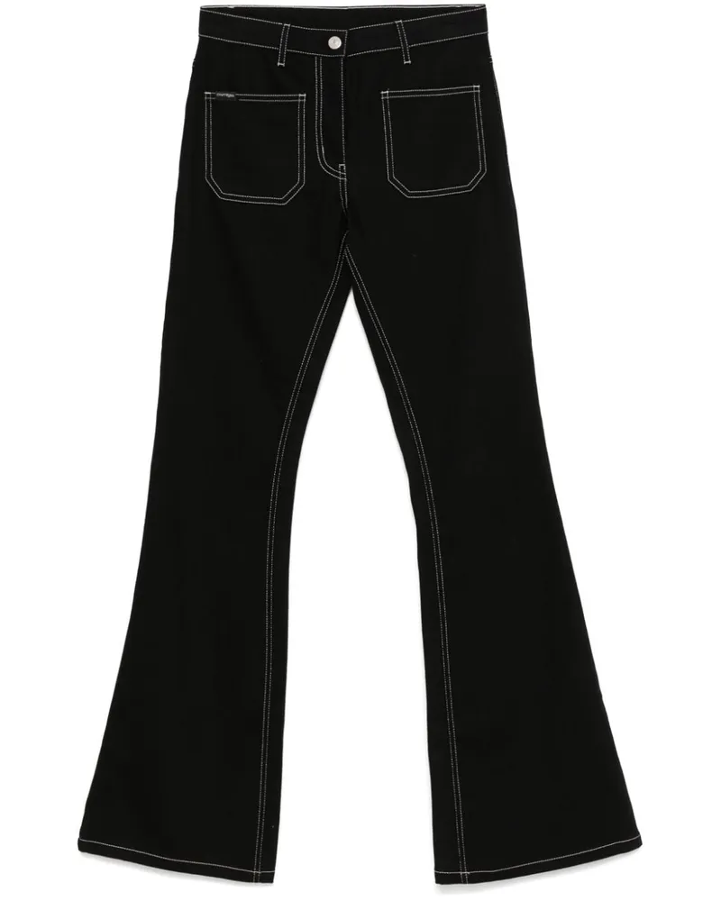 Courrèges Bootcut-Jeans mit Ziernähten - Schwarz Schwarz