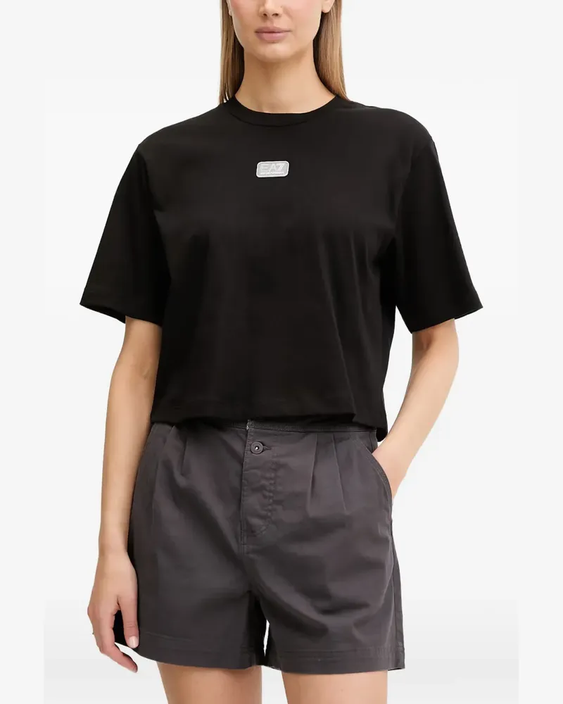 EA7 logo-patch T-shirt - Schwarz Schwarz