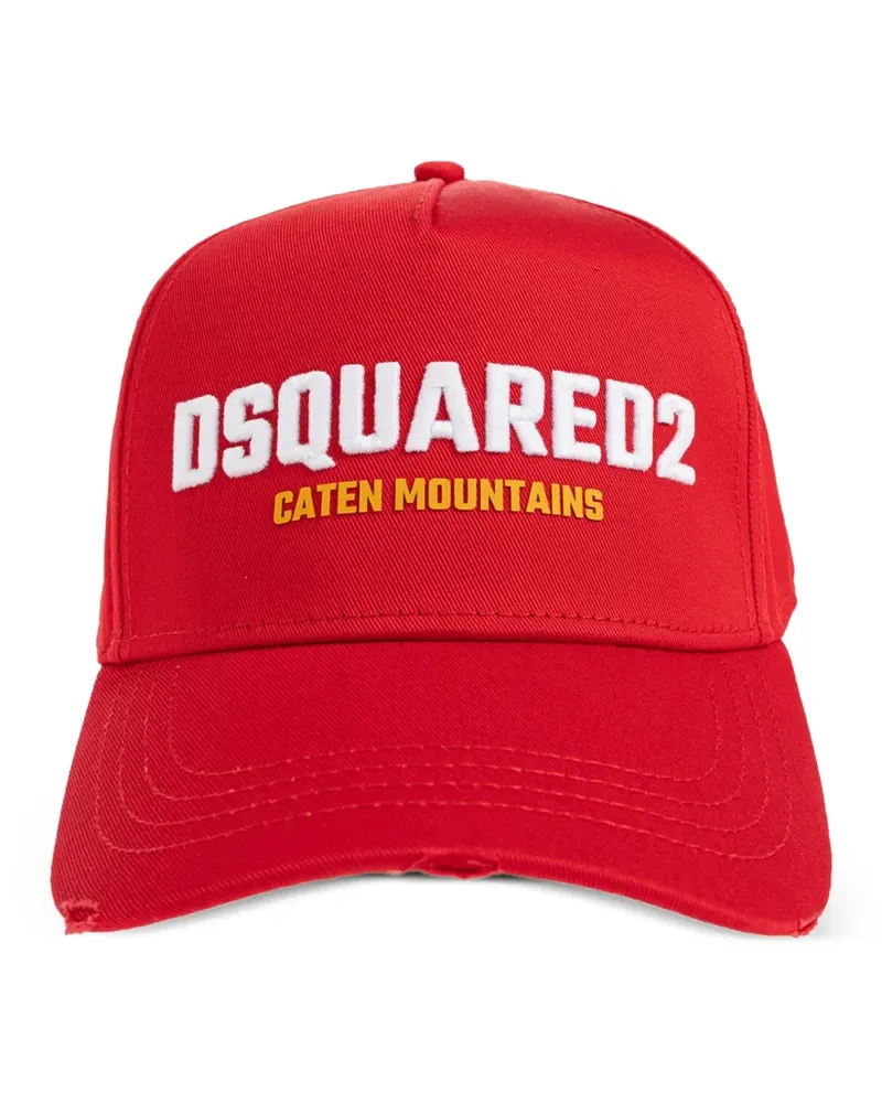 Dsquared2 distressed-effect embroidered baseball cap - Rot Rot
