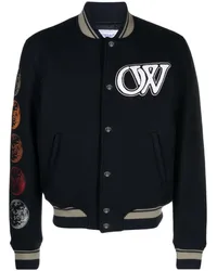 OFF-WHITE Bestickte Bomberjacke mit Print Schwarz