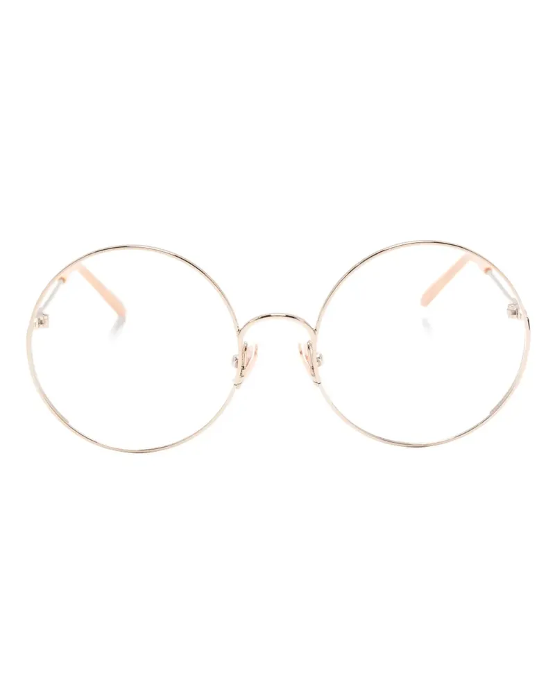 Chloé Runde Brille mit Logo-Gravur - Gold Gold