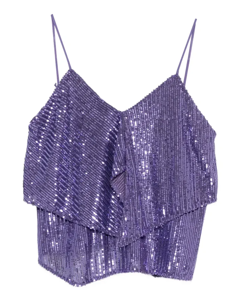 Pinko Tosato sequin-embellished ruffled top - Violett Violett