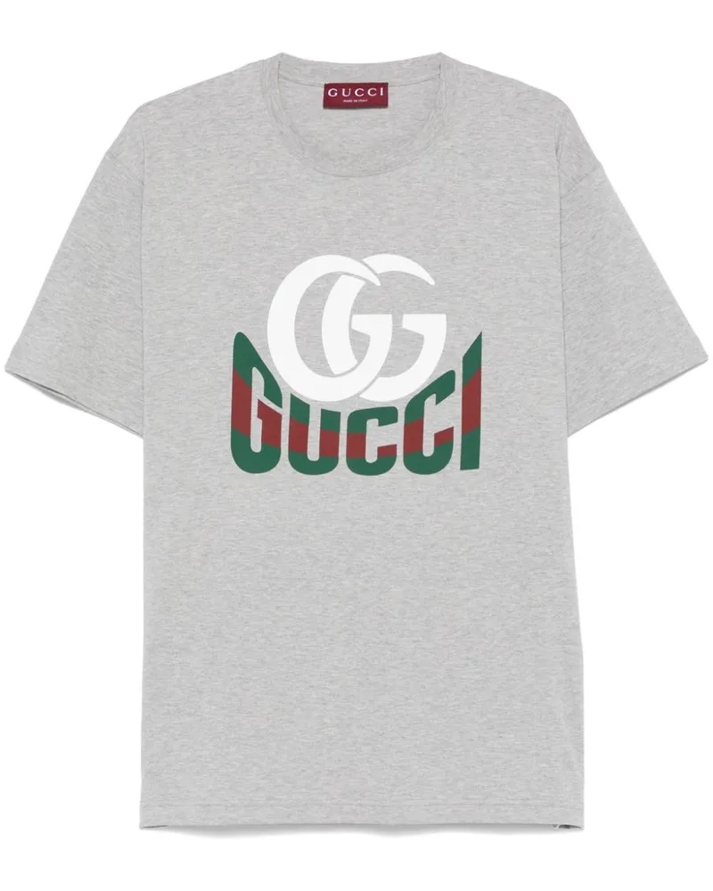 Gucci T-Shirt mit Logo-Print - Grau Grau