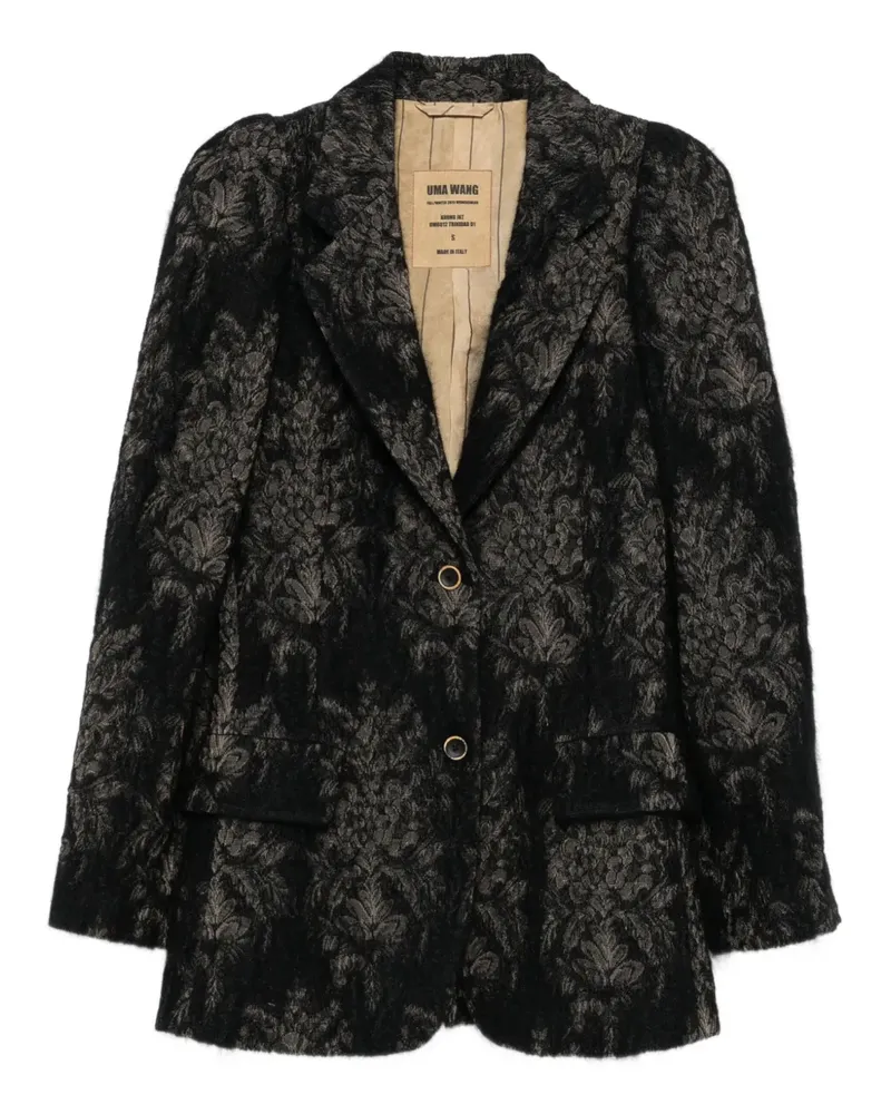 Uma Wang Sakko mit Blumenmotiv - Schwarz Schwarz