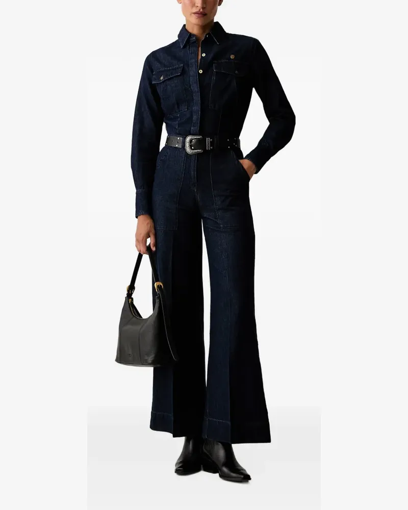 Aeronautica Militare Jumpsuit mit weitem Bein - Blau Blau