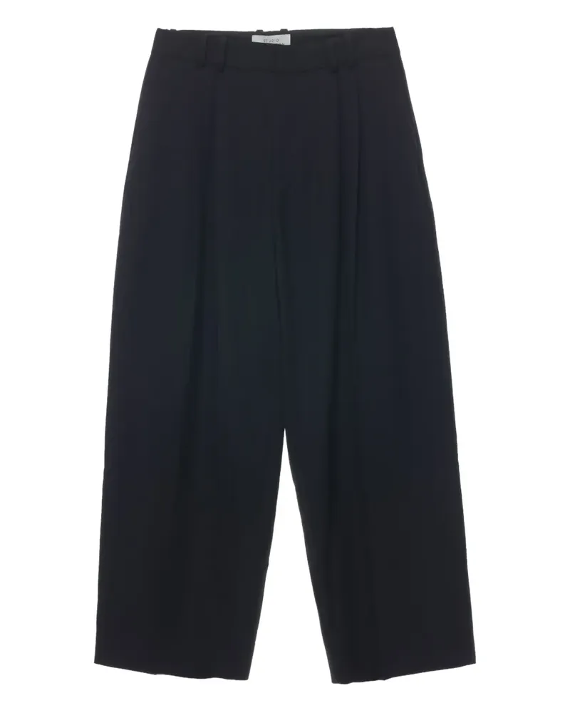 Studio Nicholson Hose mit doppelter Falte - Schwarz Schwarz