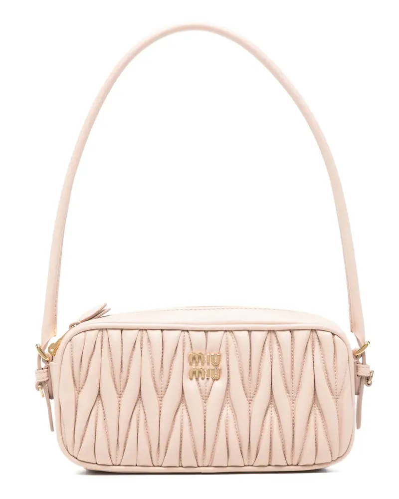 Miu Miu Matelassé Clutch aus Nappaleder - Rosa Rosa