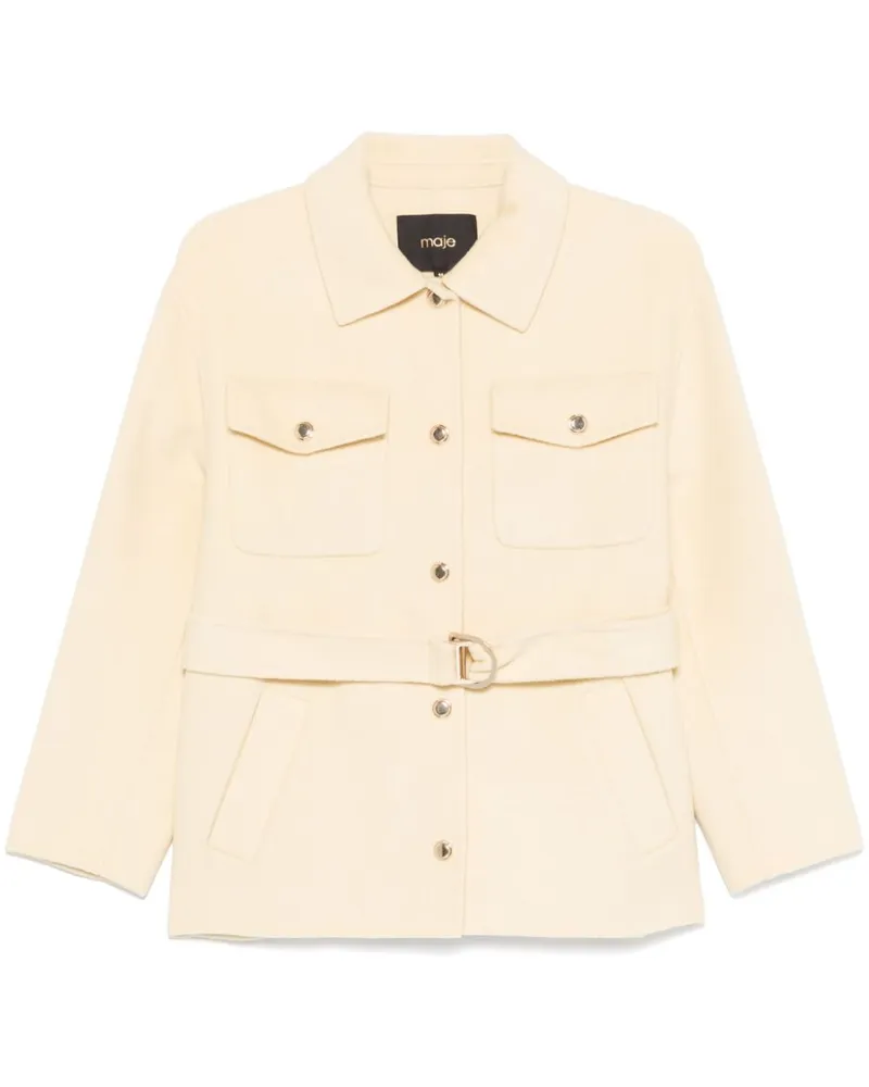 Maje Jacke mit Gürtel - Gelb Gelb