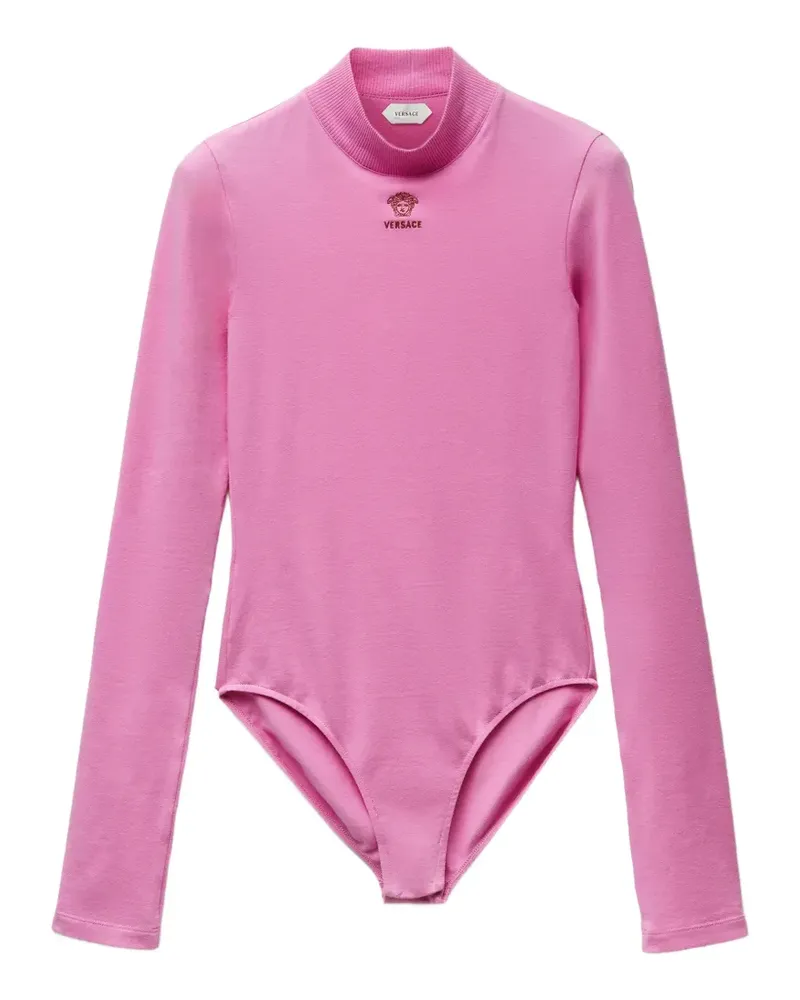 Versace embroidered-logo stretch cotton-jersey bodysuit - Rosa Rosa