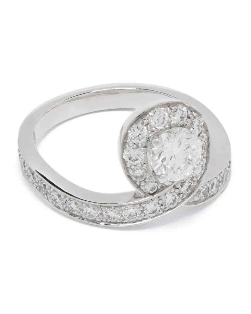 Loyal.e Paris 18kt Lien Éternel Weißgoldring mit Diamanten - Silber Silber