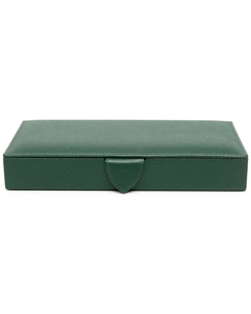 Smythson Panama Manschettenknopf-Box - Grün Grün