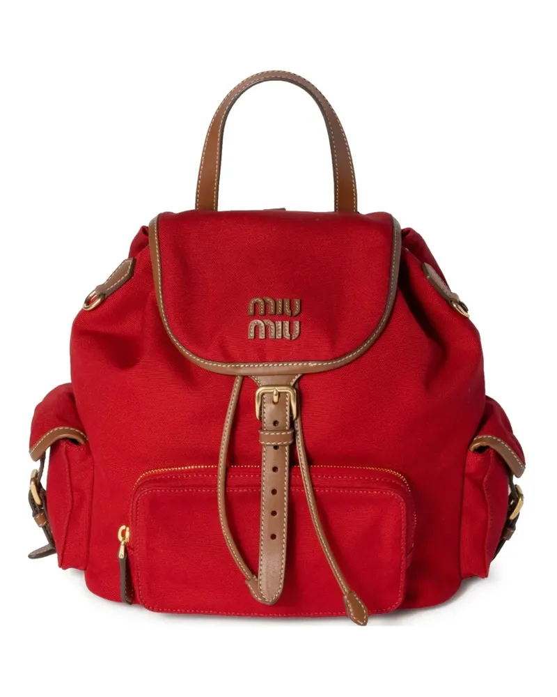 Miu Miu Rucksack mit Logo - Rot Rot