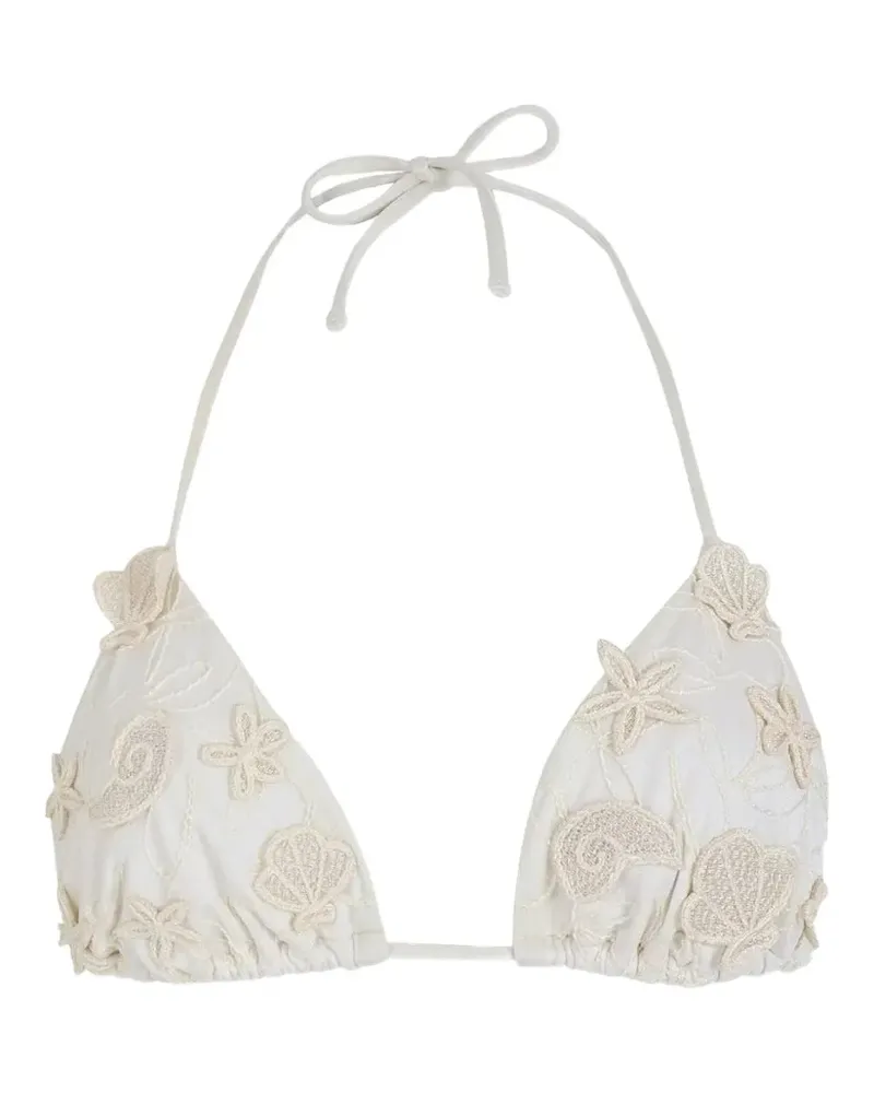 AGUA BENDITA Nader Lolita embroidered halterneck bikini - Weiß Weiß