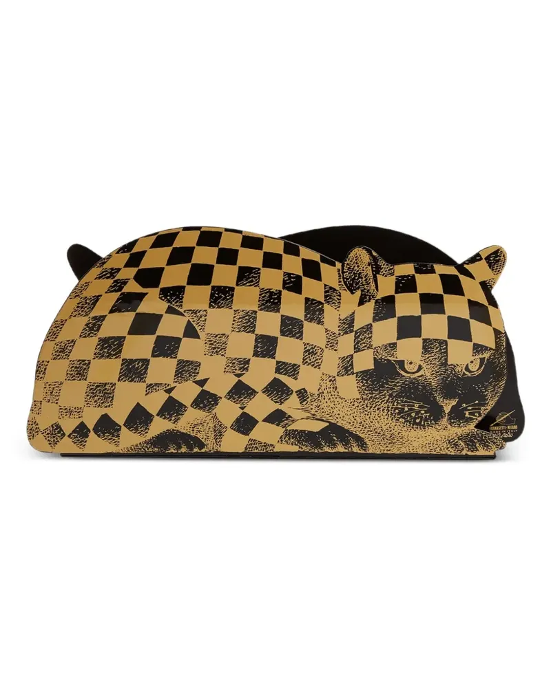 Fornasetti Tassenablage mit Katzenmotiv - Schwarz Schwarz