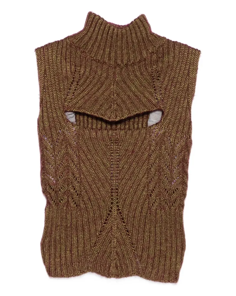 Vivienne Westwood Mary Corset Cut-Out-Top mit Stehkragen - Gold Gold